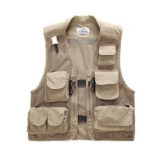 Lindfishing 高級釣魚背心 PL104, 米色