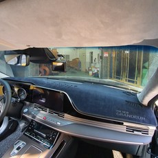 Bible Auto 防滑絲絨儀表板避光墊, 黑色, 現代 The New Grandeur 有HUD 有中央喇叭(19年12月~)