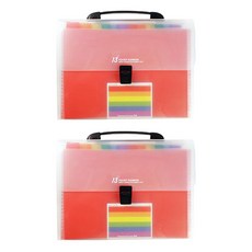 ibis 13層手提式索引風琴文件夾, 彩虹, 2個