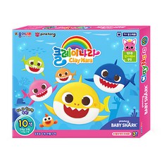 클레이나라 핑크퐁아기상어 유아용 클레이 10종 + 접기색종이 12p, 혼합색상, 1개