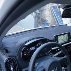 BibleAUTO 防滑絲絨儀表板避光墊, All New Morning 2017年起 (有原廠導航), 起亞