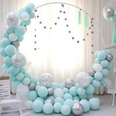 블럭마트 돌잔치 나뭇잎 포인트 생일 파티 풍선, 블루, 2세트