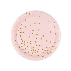 派對用波點盤 粉紅色 18cm, 30件, 1個