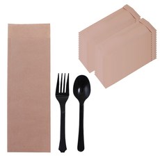 卡夫餐具 40p + 黑色勺子 40p + 叉子 40p 套組, 1套