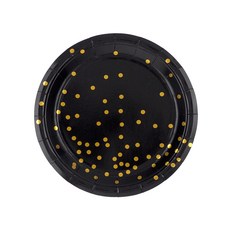 派對用波點盤 黑色 18cm, 30件, 1個