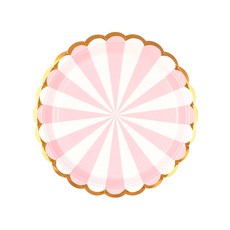 條紋派對盤 粉紅色 18cm, 30入, 1個