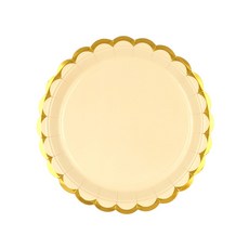 金邊派對盤 米色 18cm, 30入, 1個