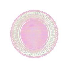 金屬派對盤 鐳射白色 18cm, 30個, 1個