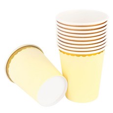 金色圓弧線條派對紙杯 10入, 3組