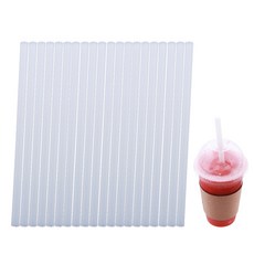 PLA 散裝白色冰沙吸管 0.9 x 21 cm, 100入, 1個