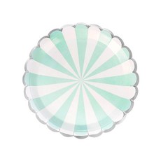 條紋派對盤 薄荷 18cm, 30入, 1個