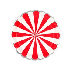 紅色條紋派對盤 18公分, 30個, 1個