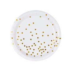 派對用波點盤 白色 18cm, 30件, 1個
