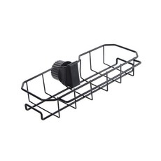 싱크대 수전 고정형 수세미걸이 긴선반, 블랙, 1개