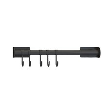 윰스 부착형 스테인리스 5후크 랙 40cm, 블랙, 1개