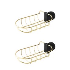 싱크대 수전 고정형 수세미걸이 원형선반, 골드, 2개