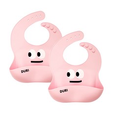 두리 턱받이, 핑크, 2개, 1매