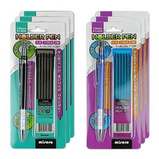 misoro 自動鉛筆 2.0mm 2款 3入, 黑色+藍色, 1組