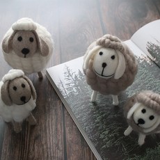 MORIANN 軟萌羊家族4件組, 白色, 灰色, 1個