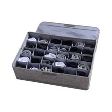 생활살림 언더웨어 양말 린넨 보관함 30칸, 그레이, 1개