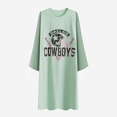 글램공감 여성용 통기성 순면 카우보이 긴팔 롱 원피스