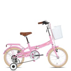 지오닉스 7단 브이팩 S16 쥬니어용 폴딩 자전거, 핑크 + 코랄, 124cm, 1개