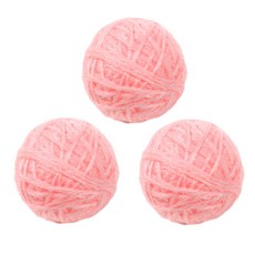 PASTEL PET 貓毛線玩具球, 粉色的, 3個