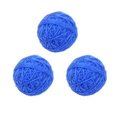 PASTEL PET 貓毛線玩具球, 藍色, 3個