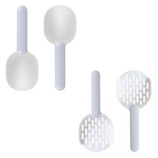 PASTEL PET 寵物貓飼料勺 2入+貓砂鏟 2入, D型, 1套