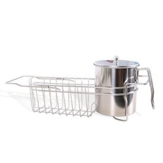 LIVING HAPPY 食物廚餘桶+瀝水型置物架, 銀