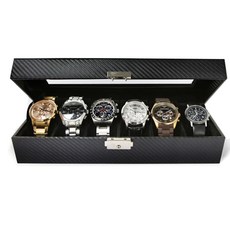 HICKIES 6格手錶收納盒, 1組, 黑色