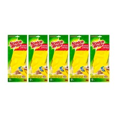 3M 百利 光亮棉塗層長橡膠手套, 黃色的, 5套