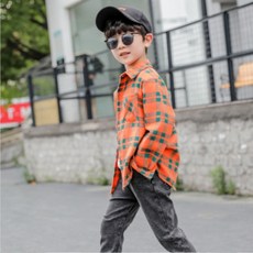 Angel Eye 兒童窗格紋襯衫