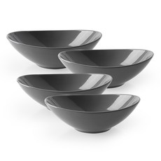 PRELUDE 義大利麵橢圓陶瓷寬碗, 木炭, 4個