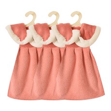 大翻領連身裙造型廚房擦手巾, 4型, 3個