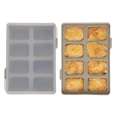 incoc 矽膠方塊製冰盒 8格 2入, 棕色, 2個