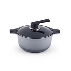 IH感應爐適用陶瓷不沾雙耳鍋, 灰色, 20cm