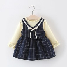 I am bebe 女童棉質假兩件式連身裙