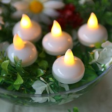 LED漂浮茶蠟 水上漂浮蠟燭, 暖黃色, 12個