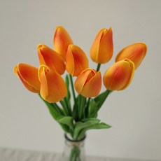 BEARSI 仿真鬱金香室內裝飾花 2入, 橘色, 2個