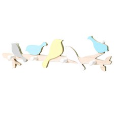 Ants 北歐粉彩小鳥壁飾掛鉤, 黃色, 1個