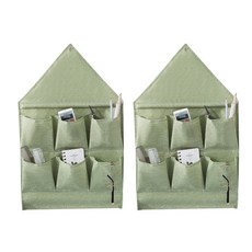 GUNU 이지 벽걸이 수납 포켓 6칸 2p, 그린