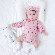 The Sun Above The Cloud 孩童春秋櫻桃連衣+帽子套裝