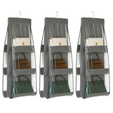 GUNU雙面掛式包包收納盒, 灰色的, 3個