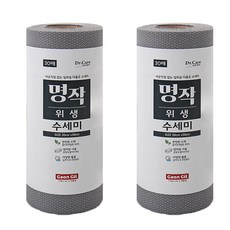 捲筒式可水洗清潔紙巾 30入, 灰色, 2捲, 30件