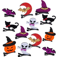 萬聖節造型髮夾組, 混色, 1套