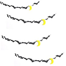 PARTYSHOW 萬聖節裝飾 蝙蝠拉旗 大 4入, 單一顏色, 1個