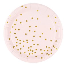 Party Fang Confetti 一次性派對盤 23cm 粉色, 10片, 3個