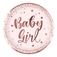 派對盤 女孩款 23cm 玫瑰金, 10片, 3個