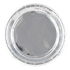 派對方金屬一次性派對盤 23 厘米銀色, 10片, 3個